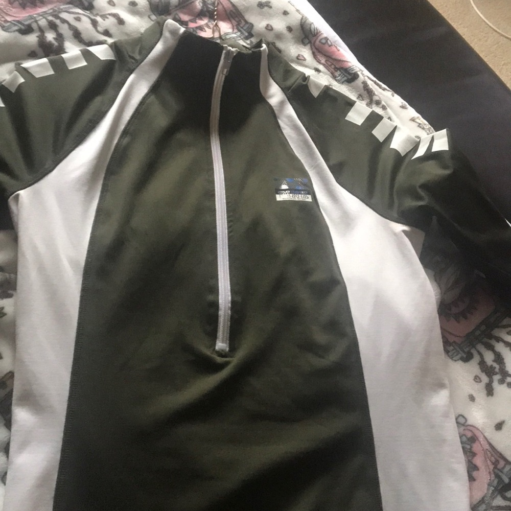 Pullover, Green and white